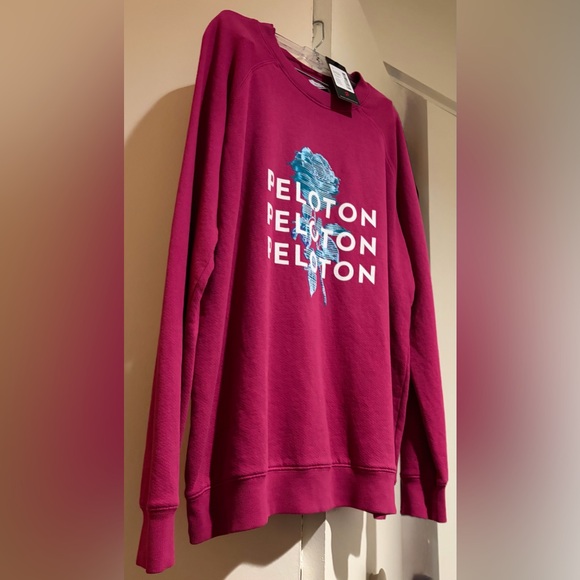 NWT Peloton Everyday Oversized Crewneck Sweatshirt Red/Pink 100% Cotton - Picture 3 of 6